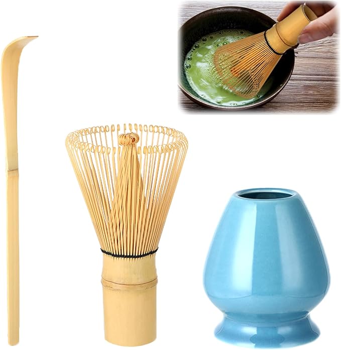 Tea Accessory Set – Bamboo Fouet, Traditional Spoon, Whisk Holder