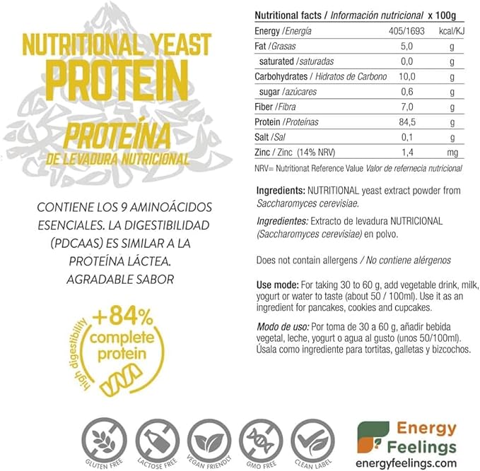 Energy Feelings Vegan Nutritional Yeast Protein Powder |