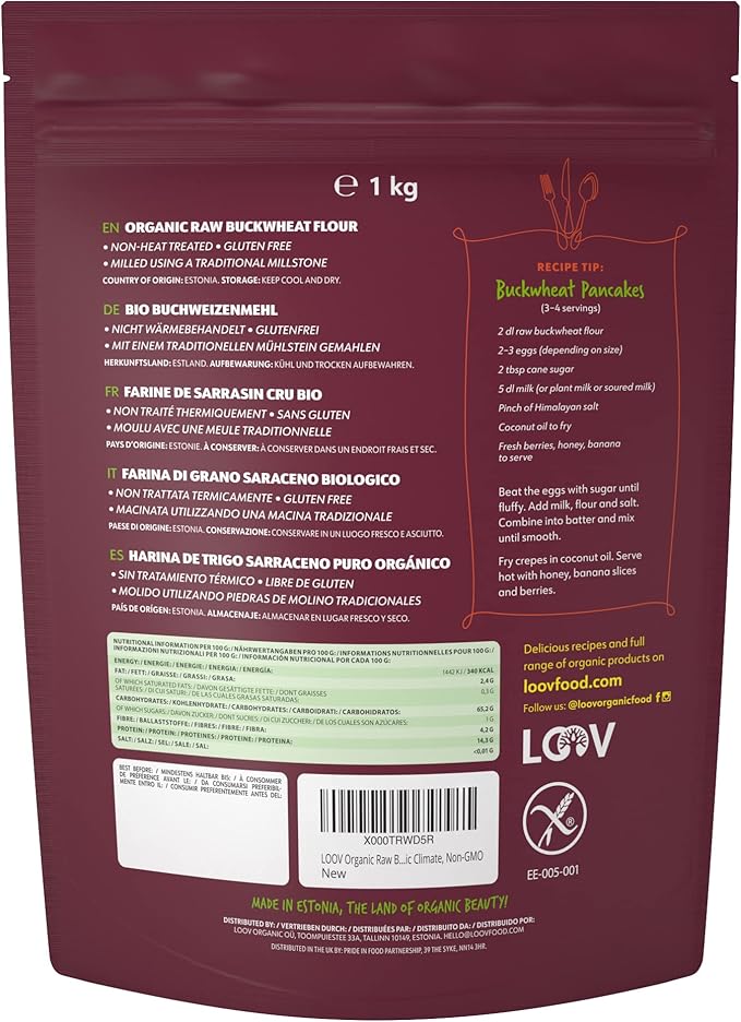 LOOV Untreated Buckwheat Flour, 1 kg