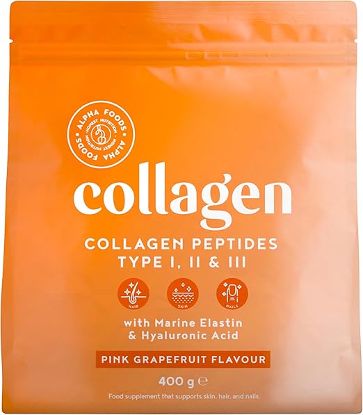 Collagen Peptides Pure Hydrolyzed with Hyaluronic Acid. Pink Grapefruit  400g