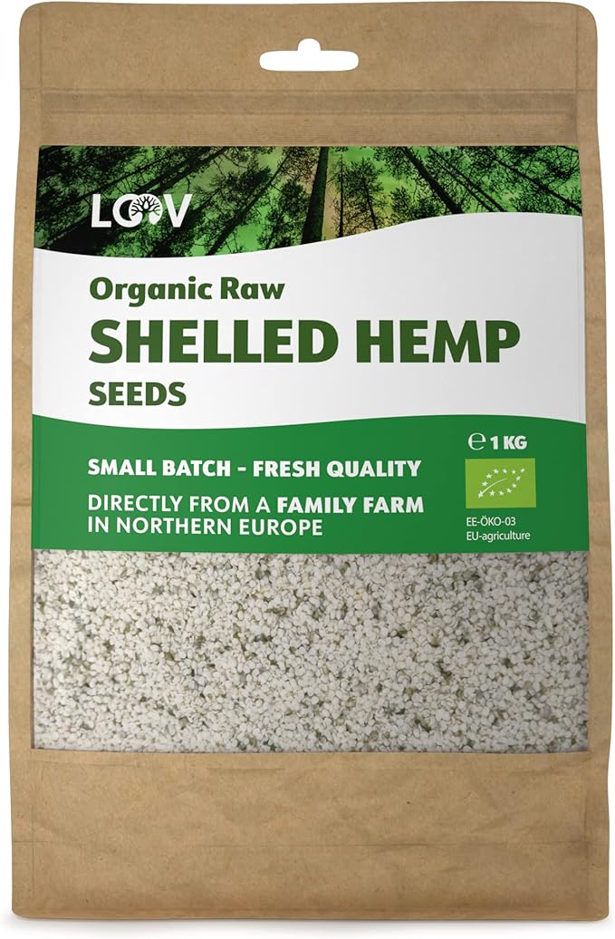 LOOV Organic Hemp Seeds, Hemp Hearts, 1 kg