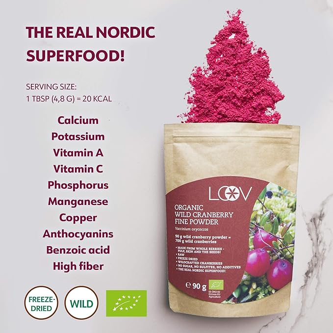 Loov Organic Wild Freeze-Dried Powder (90g) (Cranberry)